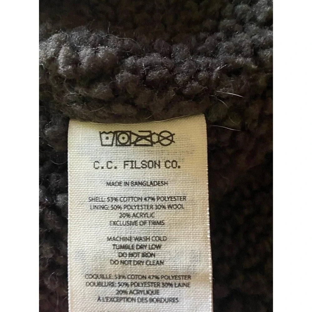 CC Filson Jacket XL Faded Black Sherpa Lined Coat R2